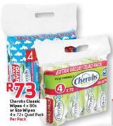 Cherubs Classic Wipes-4 x 80s Or Eco Wipes-4 x 72s Quad Pack Per Pack