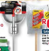 Addis 2 In 1 Home Sweep And Step-On Dustpan Set Or Wet Mop-400g Each