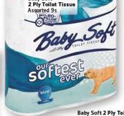 Baby Soft 2 Ply Toilet Tissue Assorted-2 x 9s