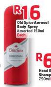 Old Spice Aersol Body Spray Assorted-150ml