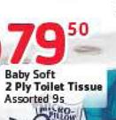 Baby Soft 2 Ply Toilet Tissue-2x9's