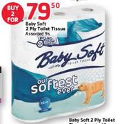 Baby Soft 2 Ply Toilet Tissue-9's