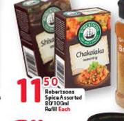 Robertsons Spice Assorted-100Ml Refill Each