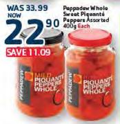 Peppadew Whole Sweet Piquante Peppers Assorted-400g Each