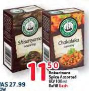 Robertsons Spice Assorted 80/100ml Refill Each