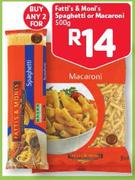 Fatti's & Moni's Spaghetti Or Macaroni-2x500g