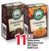 Robertsons Spice Assorted-80/100ml Refill-Each