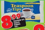 Teaspoon Tips Tagless Teabags-100's