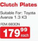 Femo Clutch Plates Suitable For: Toyota Avanza 1.3 K3