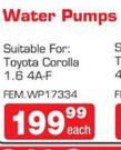 Femo Water Pumps Suitable For: Toyota Corolla 1.6 4A-F