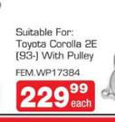 Femo Water Pumps Suitable For: Toyota Corolla 2E(93-) With Pulley