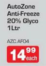 Auto Zone Anti-Freeze 20% Glyco-1Ltr
