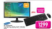 Samsung 20" LED Monitor Plus Keyboard And Mouse-Per Bundle