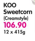 Koo Sweetcorn(Creamstyle)-12x415g