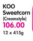 Koo Sweetcorn(Creamstyle)-12x415g