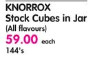 Knorrox Stock Cubes In Jar(All Flavours)-144's