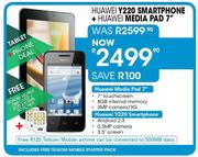 Huawei Y220 Smartphone + Huawei Media Pad 7"