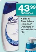 Head & Shoulders Sjampoe/Opknapper Verskeidenheid Elk-360/400ml