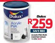 Dulux Acrylic PVA Matt Assorted Colours-5Ltr Each