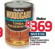 Dulux Woodgard Timba-Preservative Or Timabavarnish-5Ltr Each