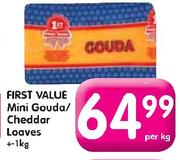 First Value Mini Gouda/Cheddar Leaves-1kg