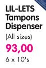 Lil-Lets Tampons Dispenser(All Sizes)-6 x 10's