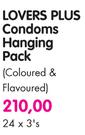 Lovers Plus Condoms Hanging Pack(Coloured & Flavoured)-24 x 3's