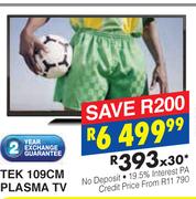 Tek 109cm Plasma TV