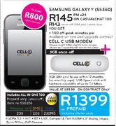 Samsung Galaxy Y (S5360) + Cell C USB Modem