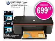 HP Printer Bundle (2050A) + 1 x 122 Black and 1 x 122 Colour Cartridge 