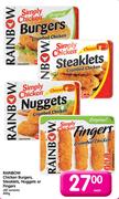 Rainbow Chicken Burgers, Steaklets, Nuggets or Fingers(All Variants)-400gm Each