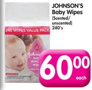 Johnson's Baby Wipes(Scented/Unscented)-240's