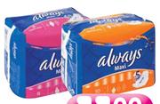 Always Maxi Pads-4 x 9's/4 x 10's
