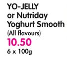 Yo-Jellyor Nutriday Yoghurt Smooth(All Flavours)-6 x 100gm
