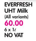 Everfresh UHT Milk(All Variants)-6 x 1Ltr