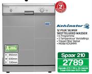 Kelvinator 12 Plek Silwer Skottelgoed Wasser KD12MM1