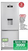 Defy 265Ltr Metallic Bottom Freezer Fridge DFC410