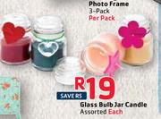 Glass Bulb Jar Candle Assorted-Each