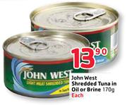 John West Shredded Tuna In Oil Or Brine-170G Each