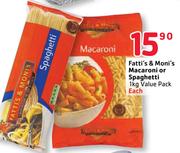 Fatti's & Moni's Macaroni Or Spaghetti-1kg Each