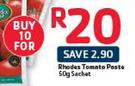Rhodes Tomato Paste-10 x 50g Sachets