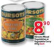 Dursots Mixed Vegetables Or Vegetables Curry-410g Each