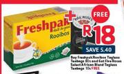 Freshpak Rooibos Tagless Teabags 80s + Free Five Roses Select African Blend Tagless Teabags