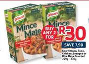 Knorr Mince,Tuna,Chicken,Lasagne Or Rice Mate Assorted 229-330g