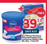 Pillsbury Strawberry Flavoured Frosting 425g + Free Pillsbury Cake Mix 450-510g