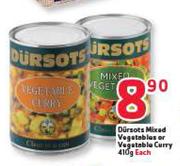 Dursots Mixed vegetables Or Vegetable Curry-410g Each