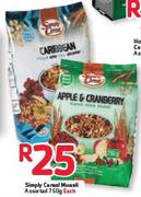 Simply Cereal Muesli Assorted-750g Each