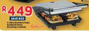 Sunbeam 4 Slice Stainless Steel Sandwich Press(Excluding Contents)