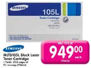 Samsung MLTD105L Black Laser Toner Cartridge-Each
