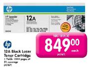 HP 12A Black Laser Toner Cartridge-Each
